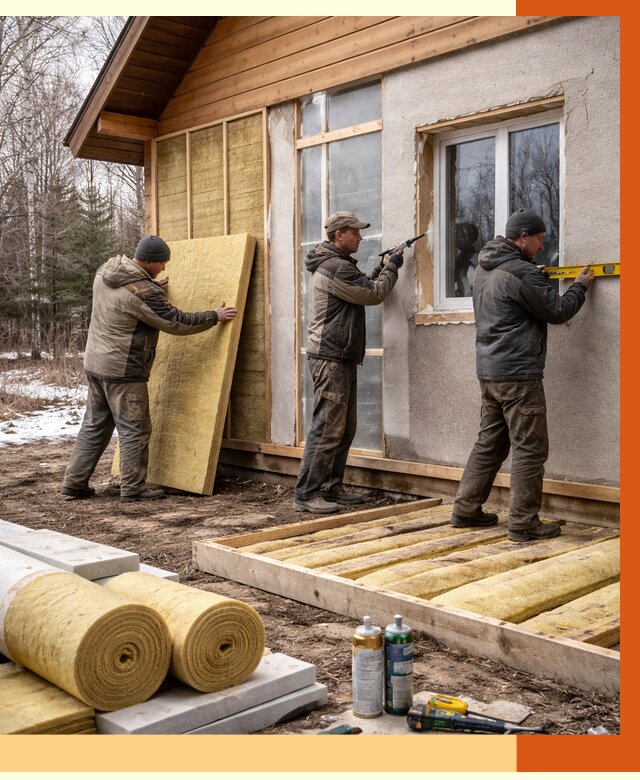 Утепление дачного дома в Пугачёве от 4826 руб/м2 — недорого | ТепломастерПгч