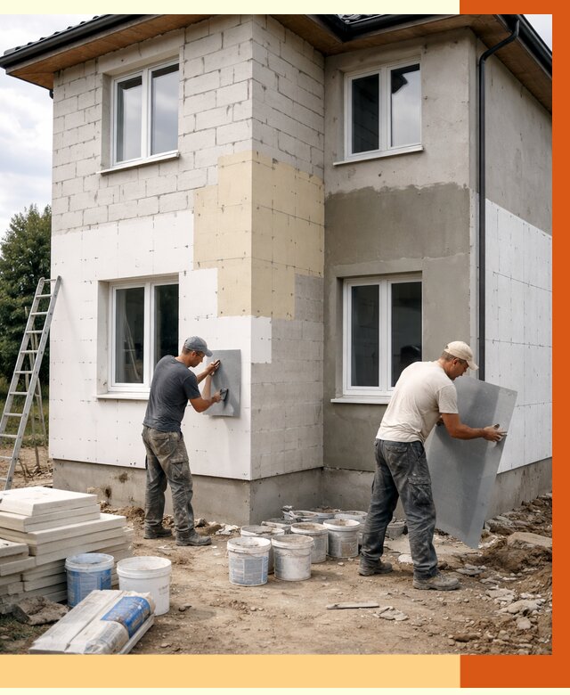 Утепление дома из газобетона в Пугачёве от 4267 руб./м² — заказать у ТепломастерПгч